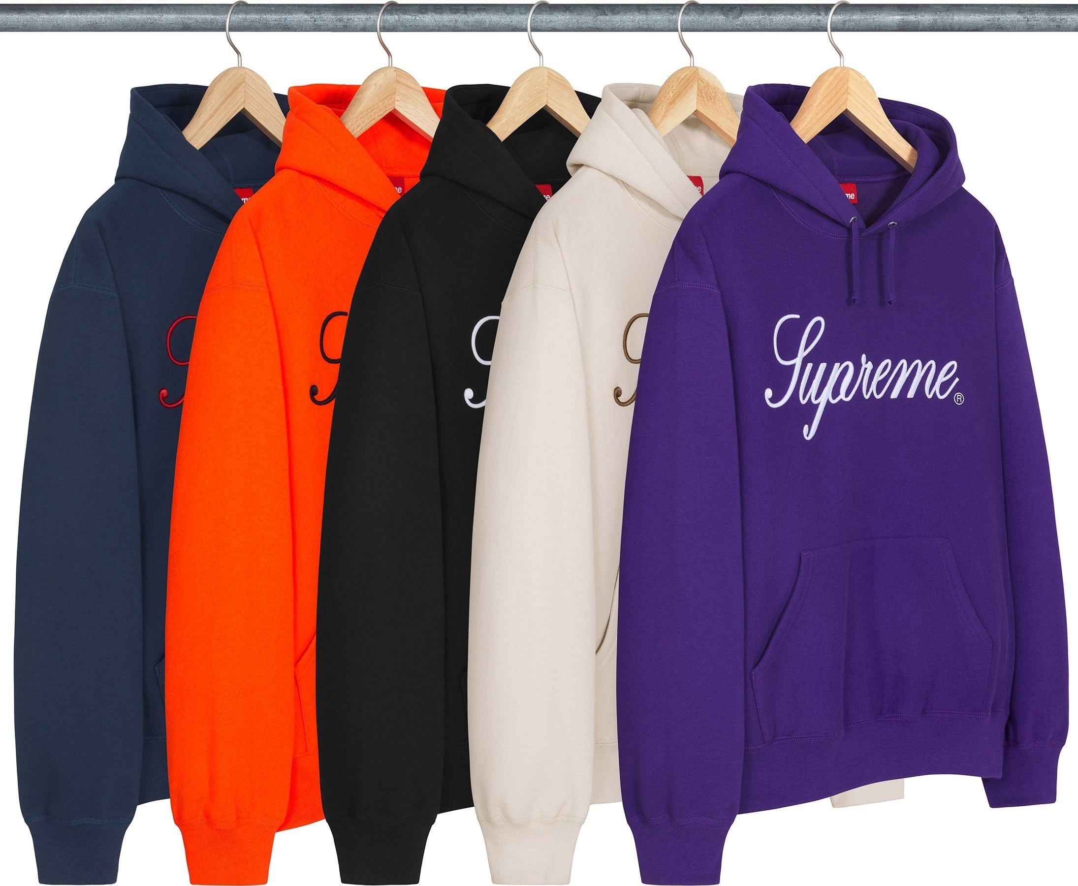 Embroidered Script Hooded Sweatshirt